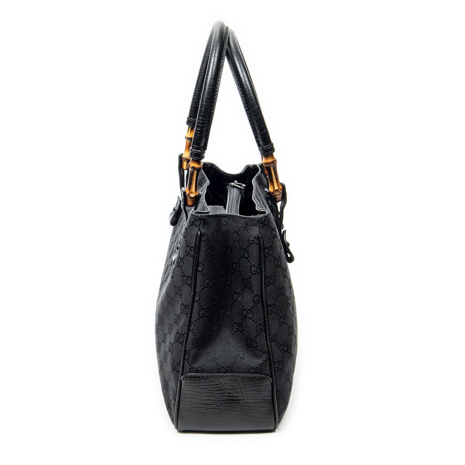 Gucci Large Square Bamb Tote Black GG Canvas — view 3