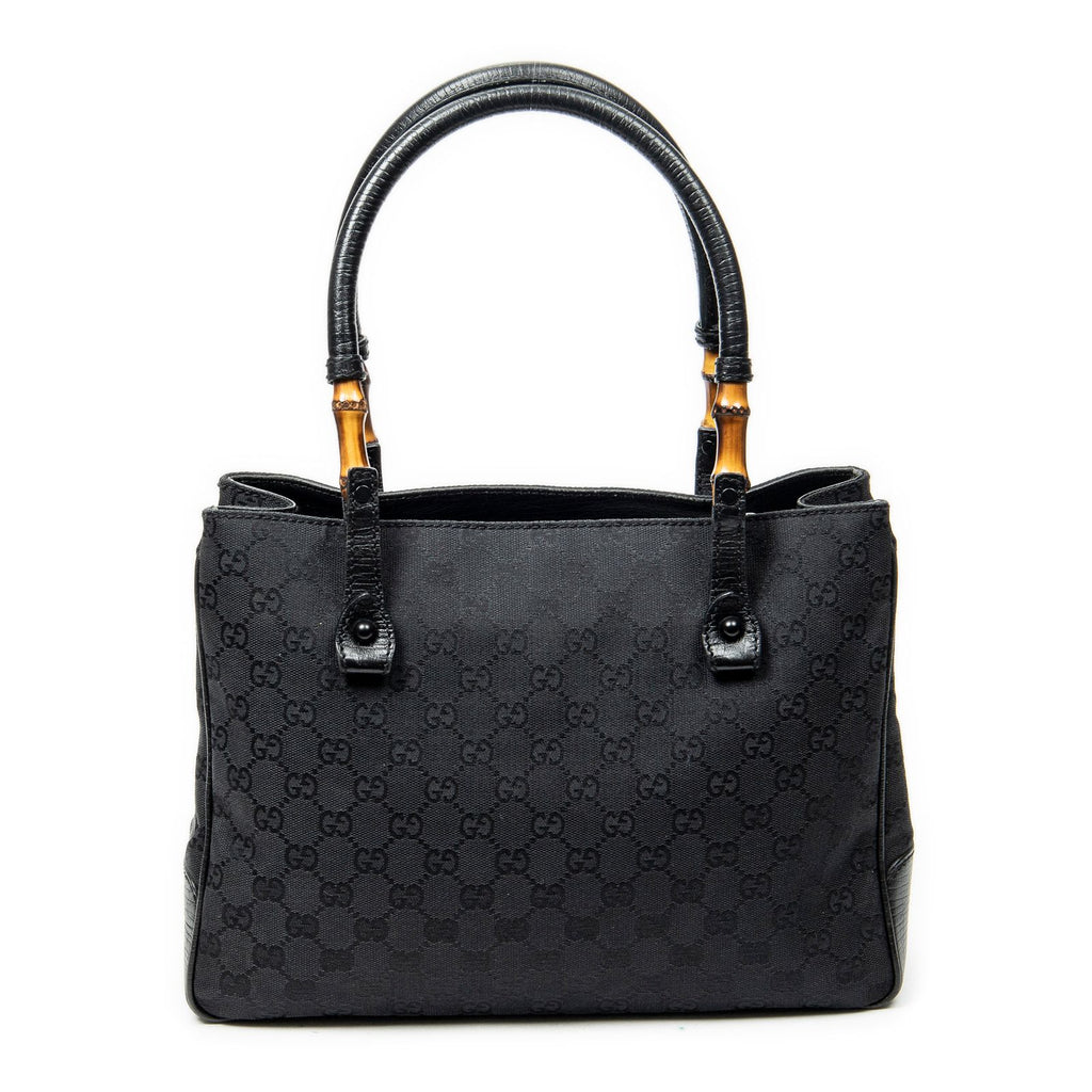 Gucci Large Square Bamb Tote Black GG Canvas — view 5