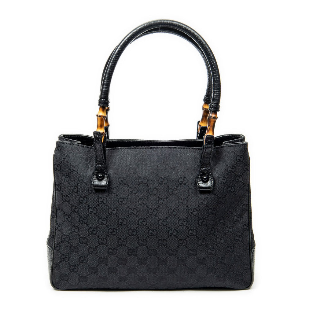 Gucci Large Square Bamb Tote Black GG Canvas