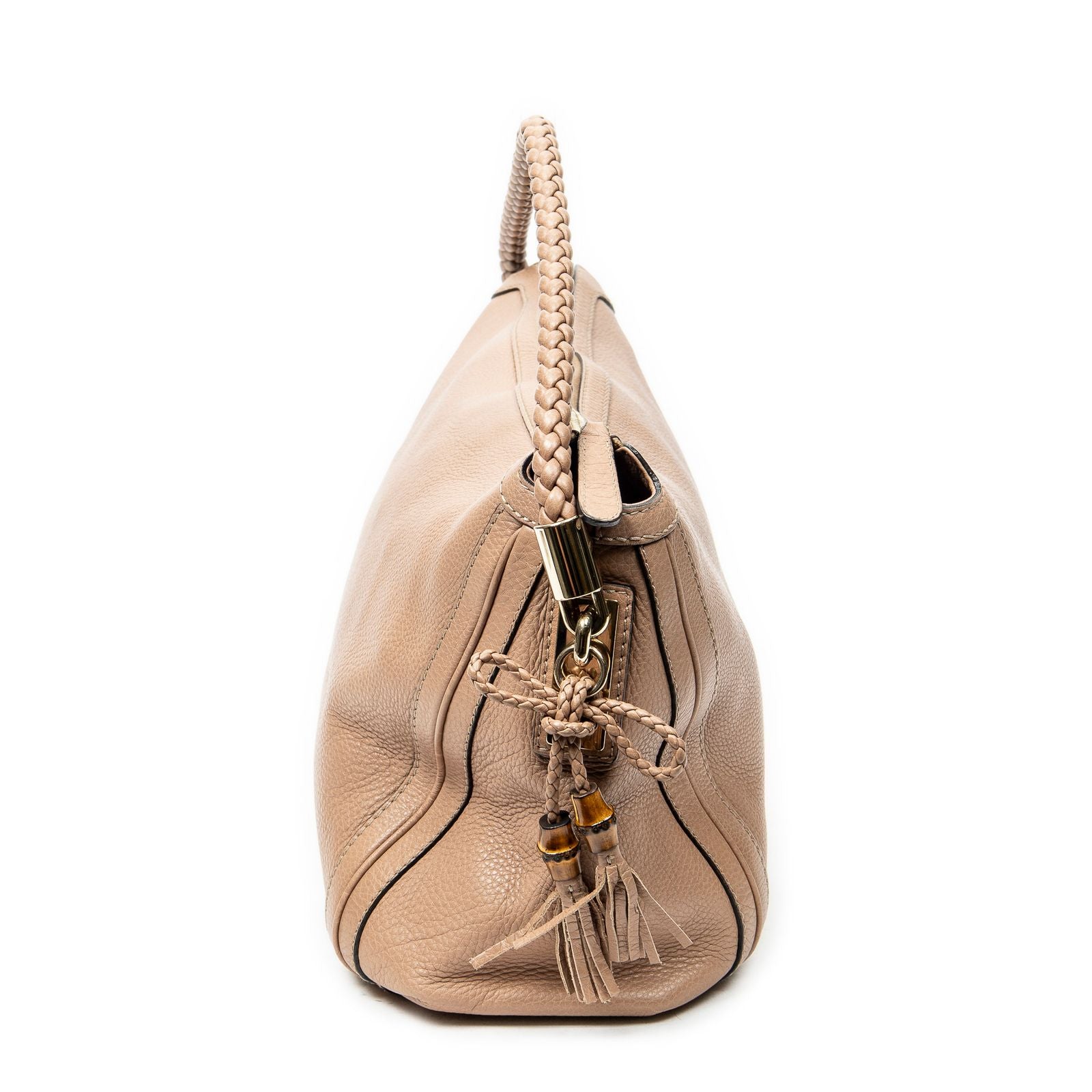 Gucci Bamb Tassel Zip Tote Pink Calfskin Leather — view 4