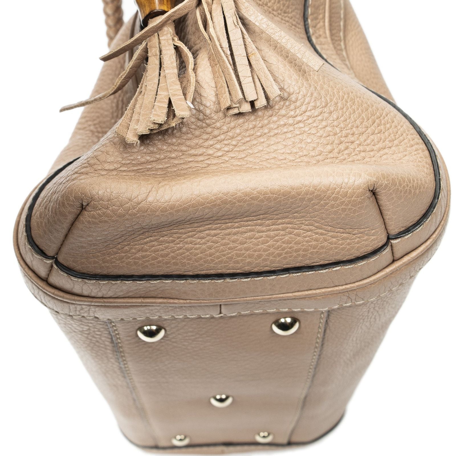 Gucci Bamb Tassel Zip Tote Pink Calfskin Leather — view 8