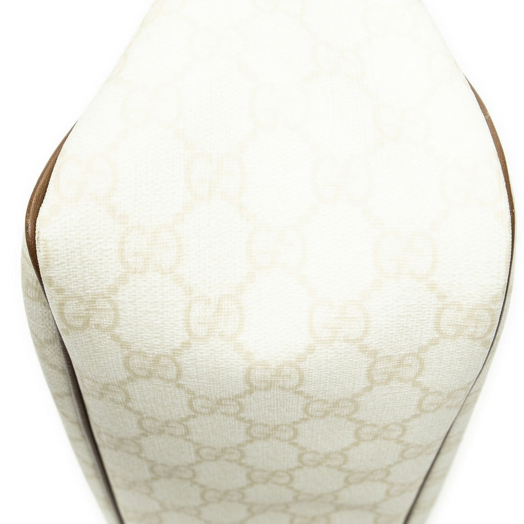 Gucci Front Slip Pocket Hobo Ivory Brown Supreme Canvas — view 7
