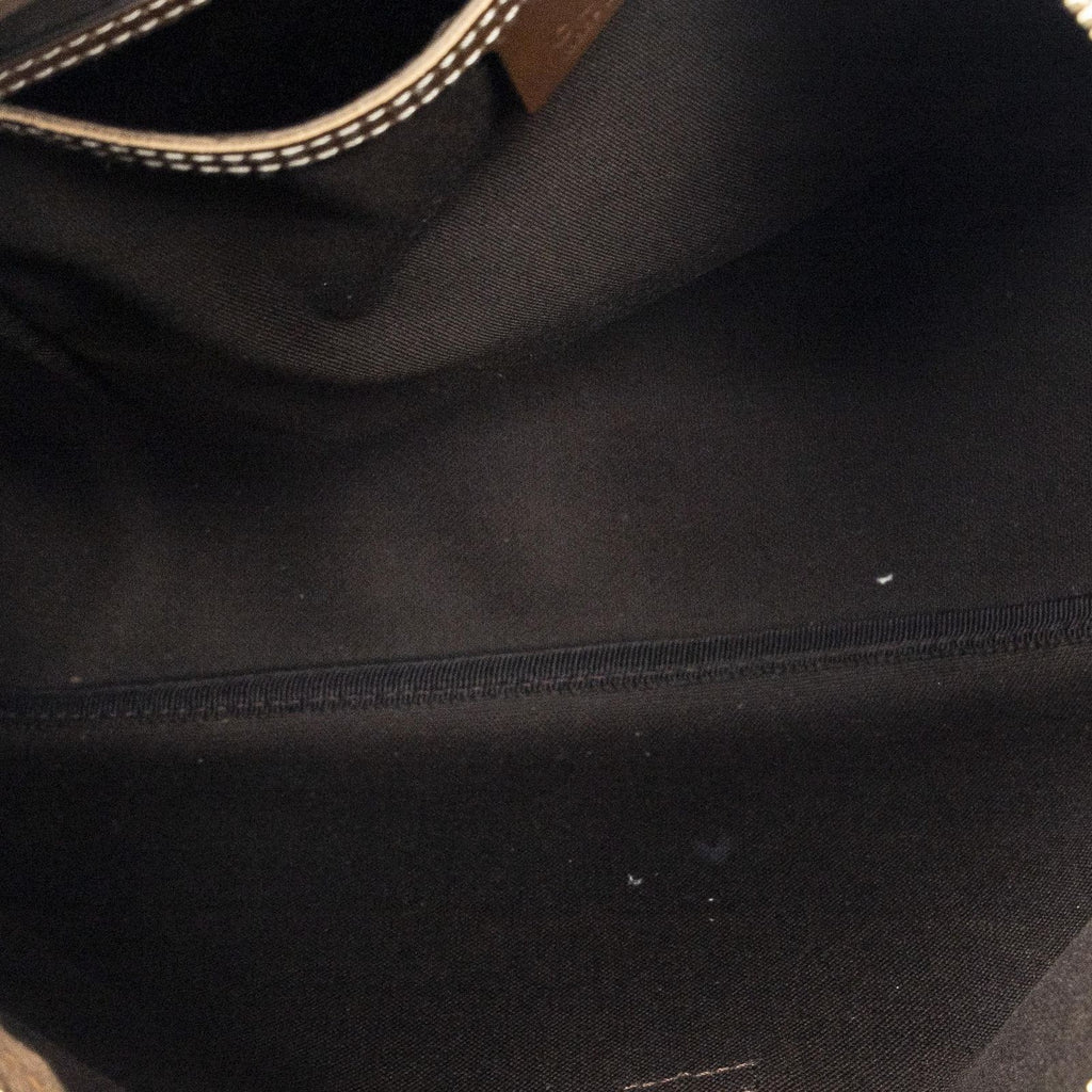 Gucci Front Slip Pocket Hobo Ivory Brown Supreme Canvas — view 9
