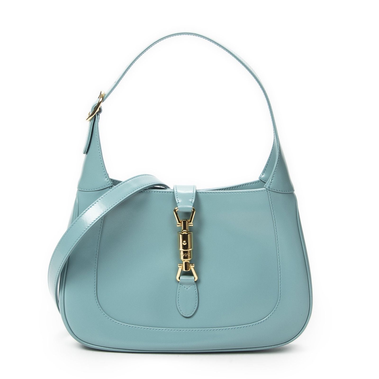 Gucci Small Jackie Light Blue Calfskin Leather Messenger