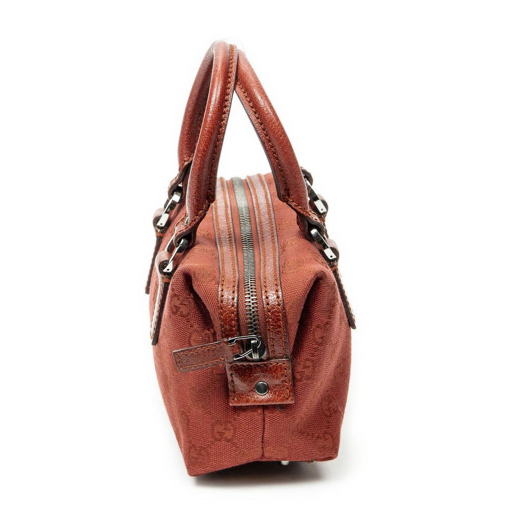 Gucci Mini Boston Red GG Canvas Shoulder — view 4