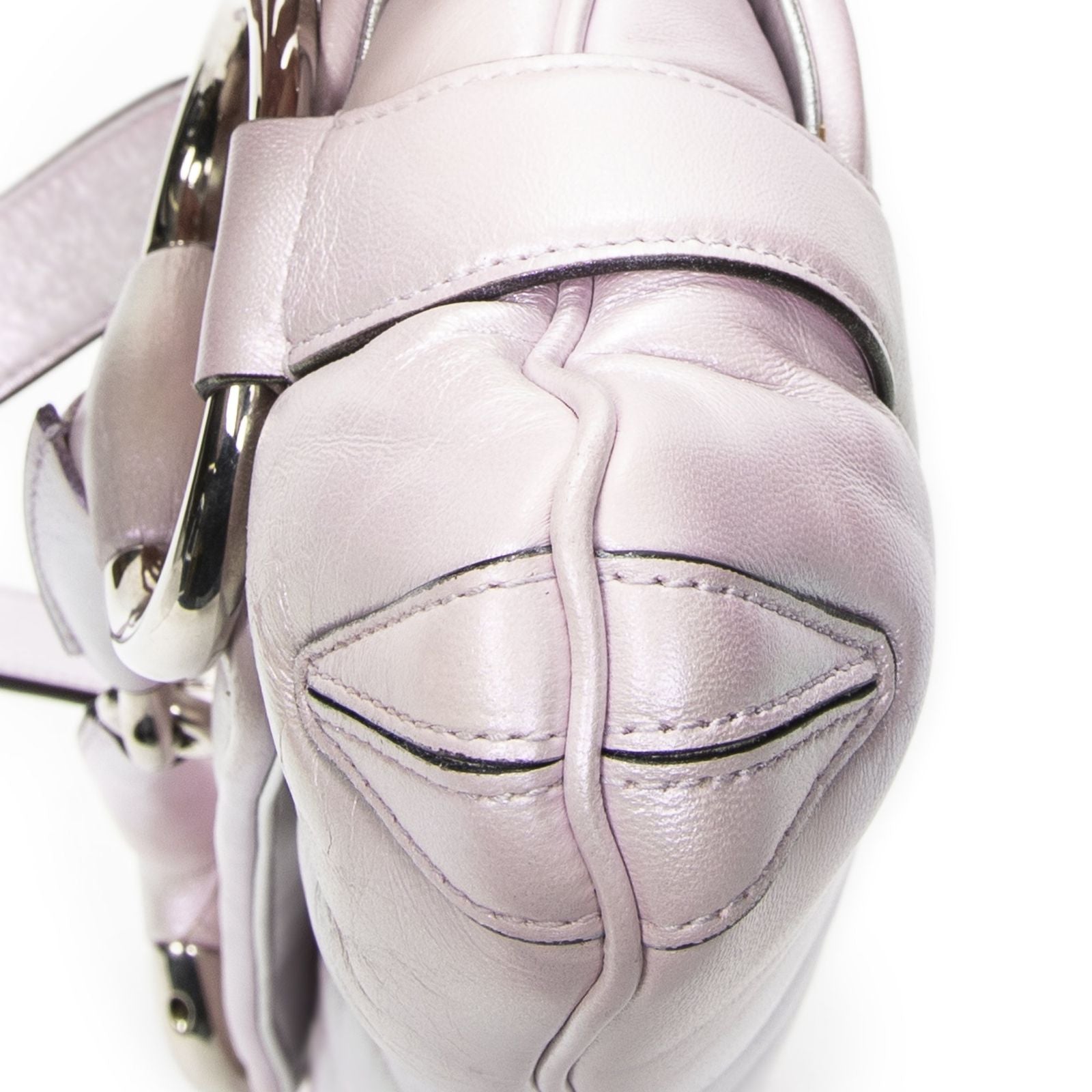 Gucci Horsebit Chain Iridescent Pink Matelasse Calfskin Messenger — view 8