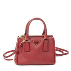 Prada Large Double Zip Galleria Tote Red Saffiano Leather