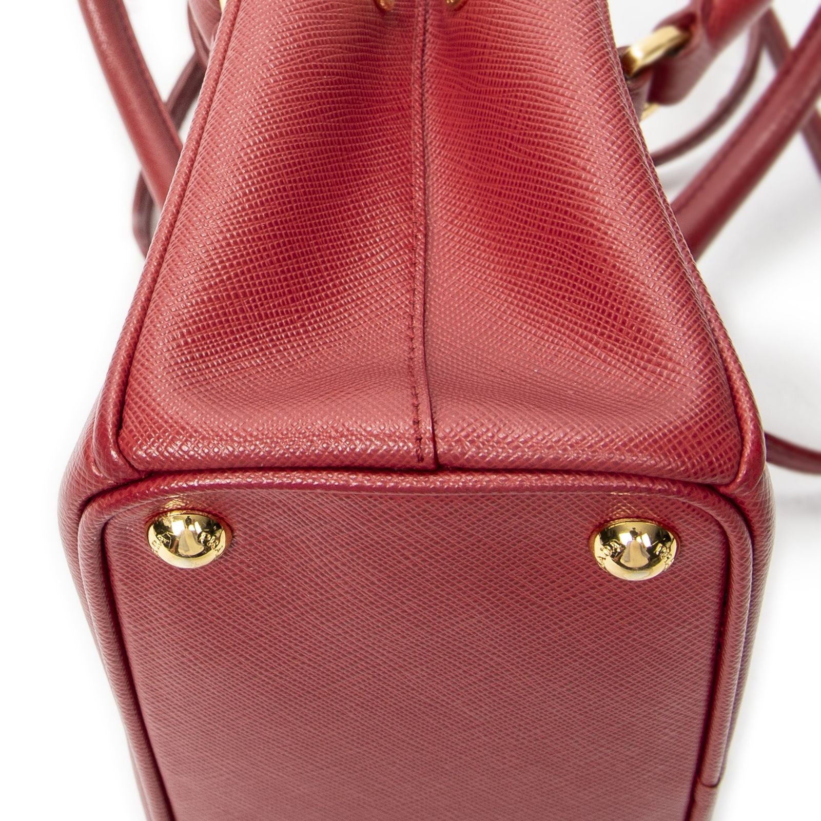 Prada Large Double Zip Galleria Tote Red Saffiano Leather — view 8