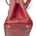 Prada Large Double Zip Galleria Tote Red Saffiano Leather — view 7
