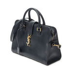 Saint Laurent Small Monogram Cabas Navy Calfskin Leather Messenger — view 2