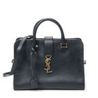 Saint Laurent Small Monogram Cabas Navy Calfskin Leather Messenger