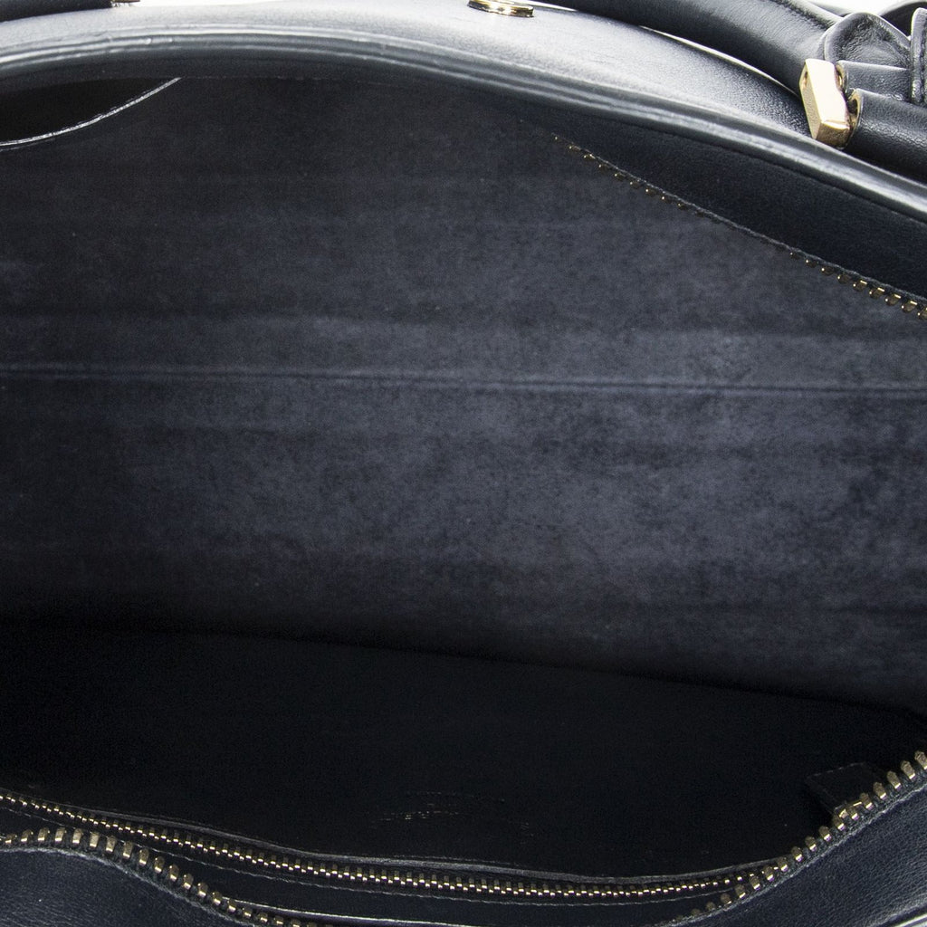 Saint Laurent Small Monogram Cabas Navy Calfskin Leather Messenger — view 9