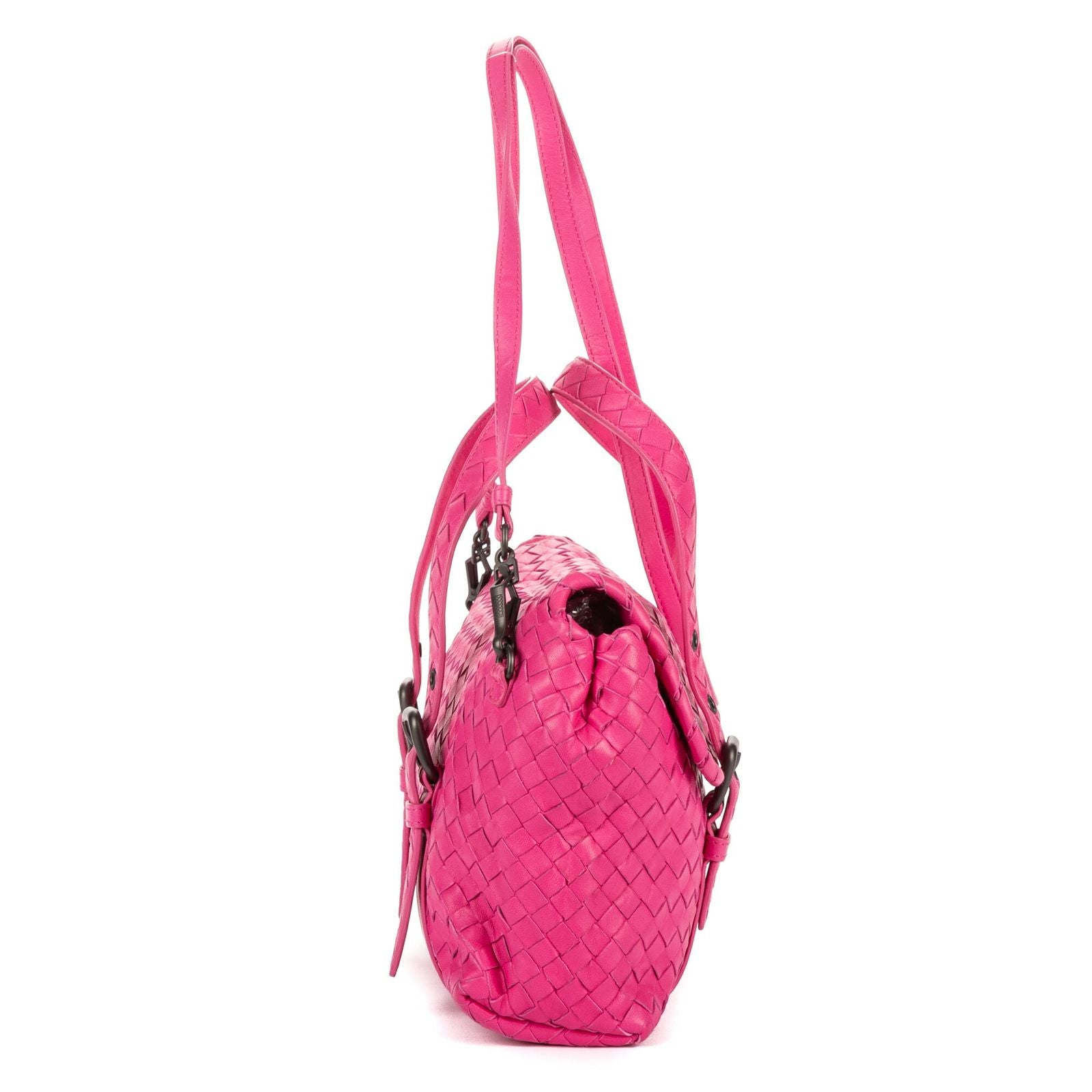 Bottega Veneta Flap Messenger Pink Intrecciato Leather — view 4