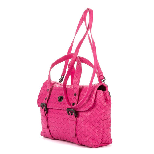 Bottega Veneta Flap Messenger Pink Intrecciato Leather — view 2