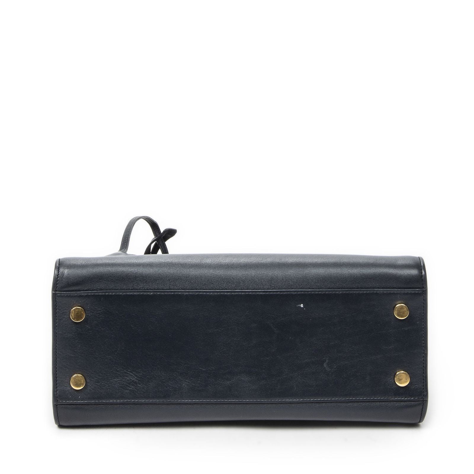 Saint Laurent Small Monogram Cabas Navy Calfskin Leather Messenger — view 6