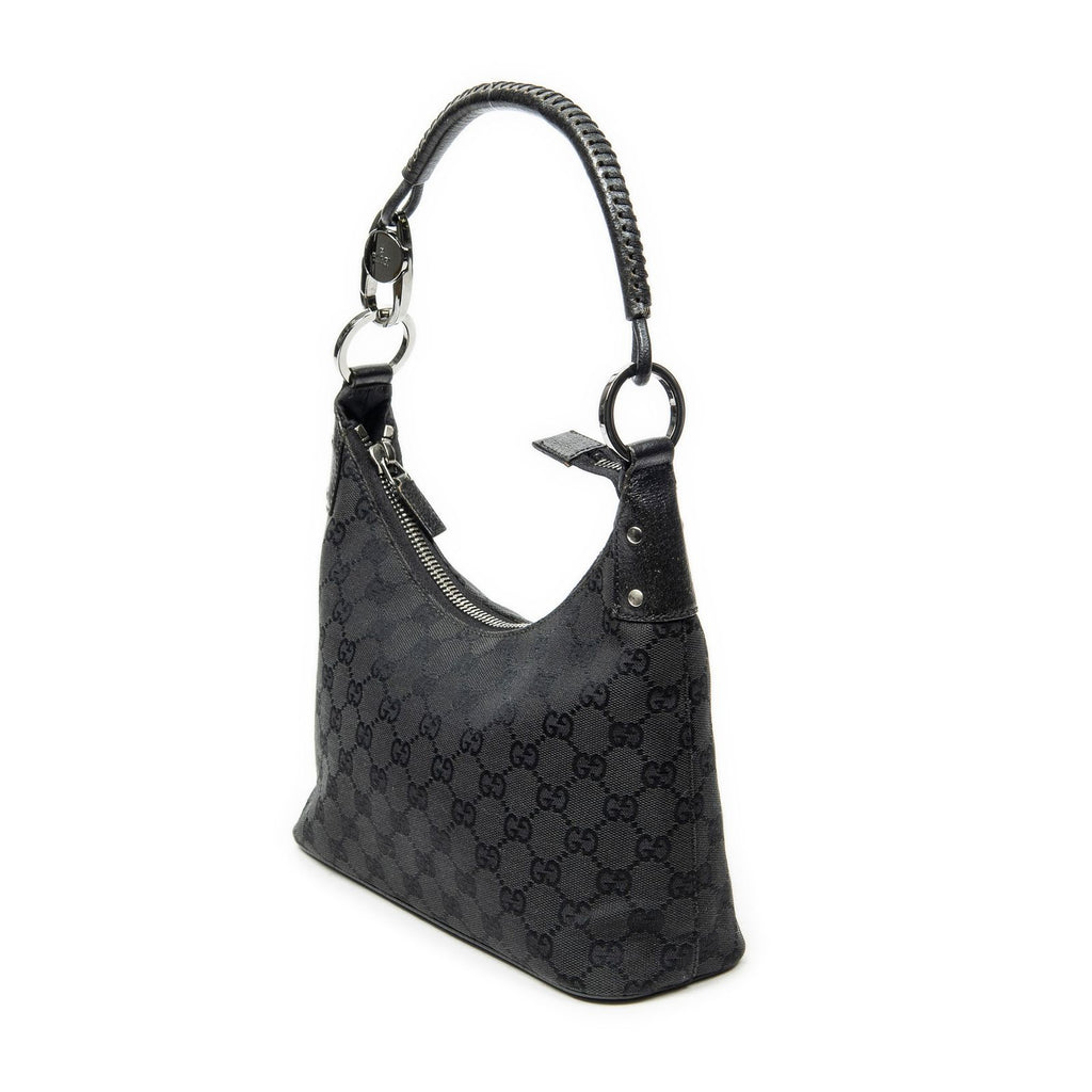 Gucci Small Hobo Black GG Canvas — view 2