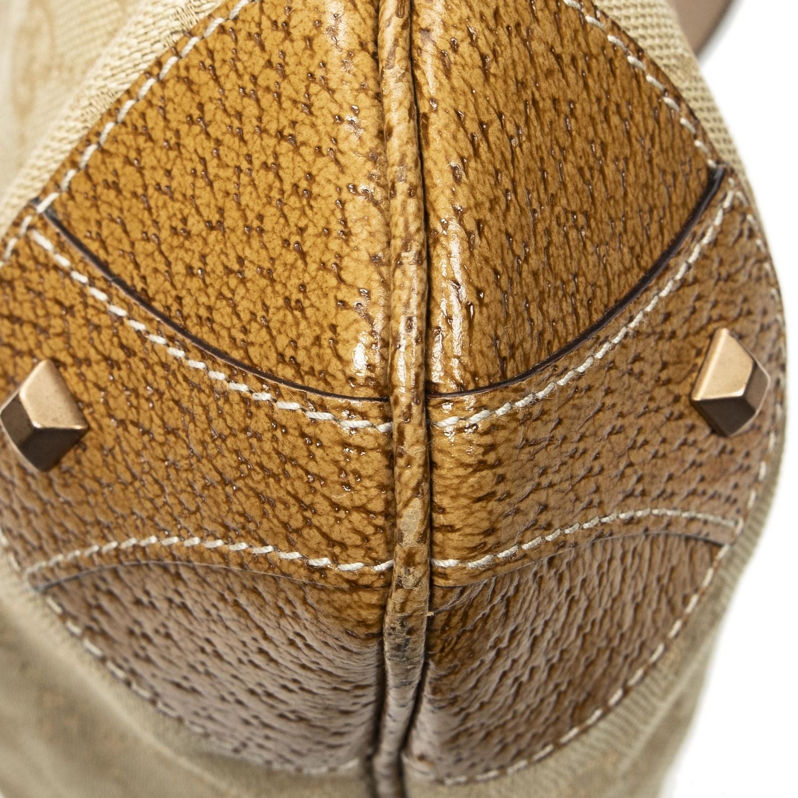 Gucci Nailhead Jackie Tan Beige GG Canvas Messenger — view 8