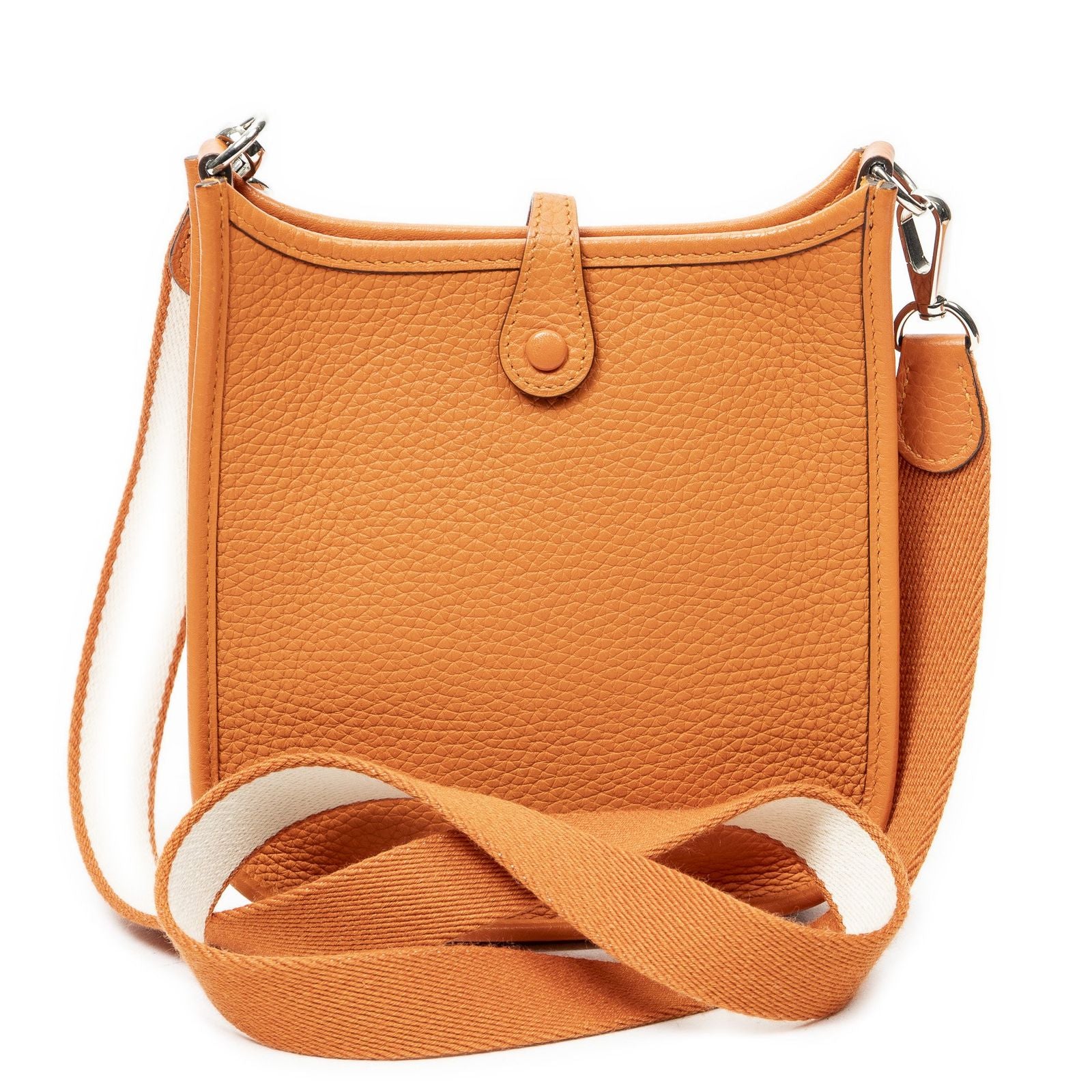 Hermes Evelyne Orange Clemence Leather Messenger — view 5