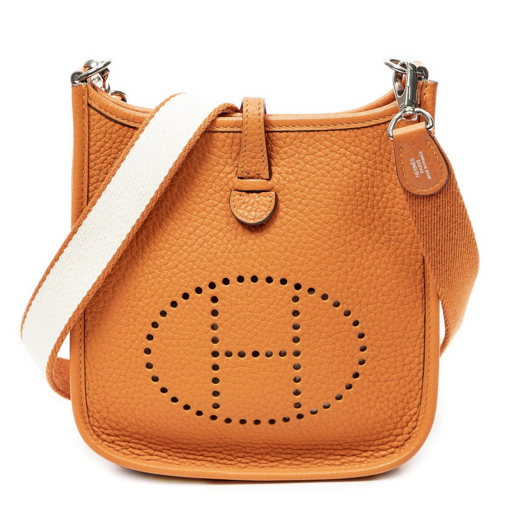 Hermes Evelyne Orange Clemence Leather Messenger