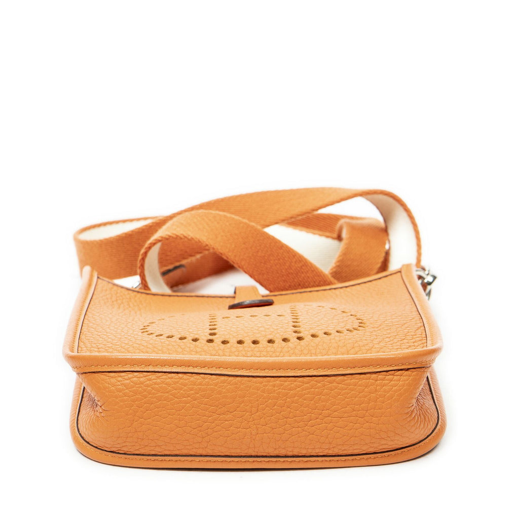 Hermes Evelyne Orange Clemence Leather Messenger — view 6