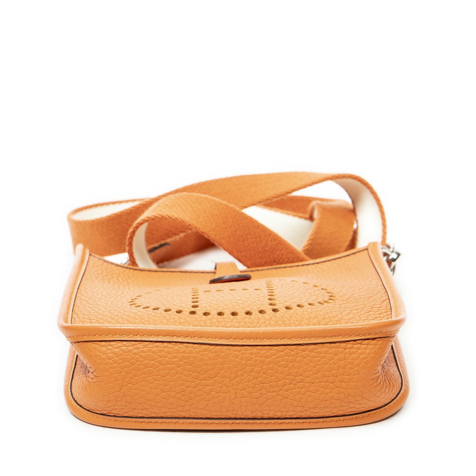 Hermes Evelyne Orange Clemence Leather Messenger — view 6