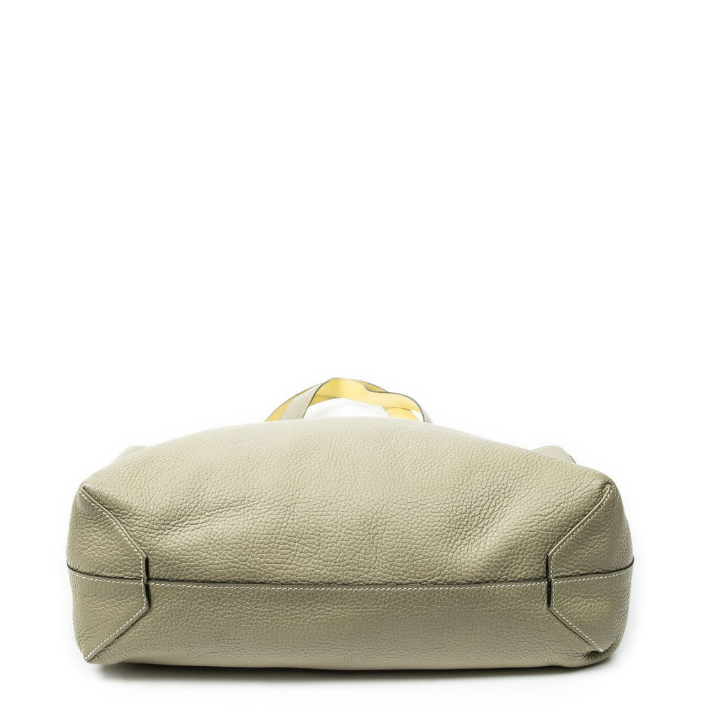 Hermes Double Sens Reversible Totesauge Lime Clemence Leather Messenger — view 6