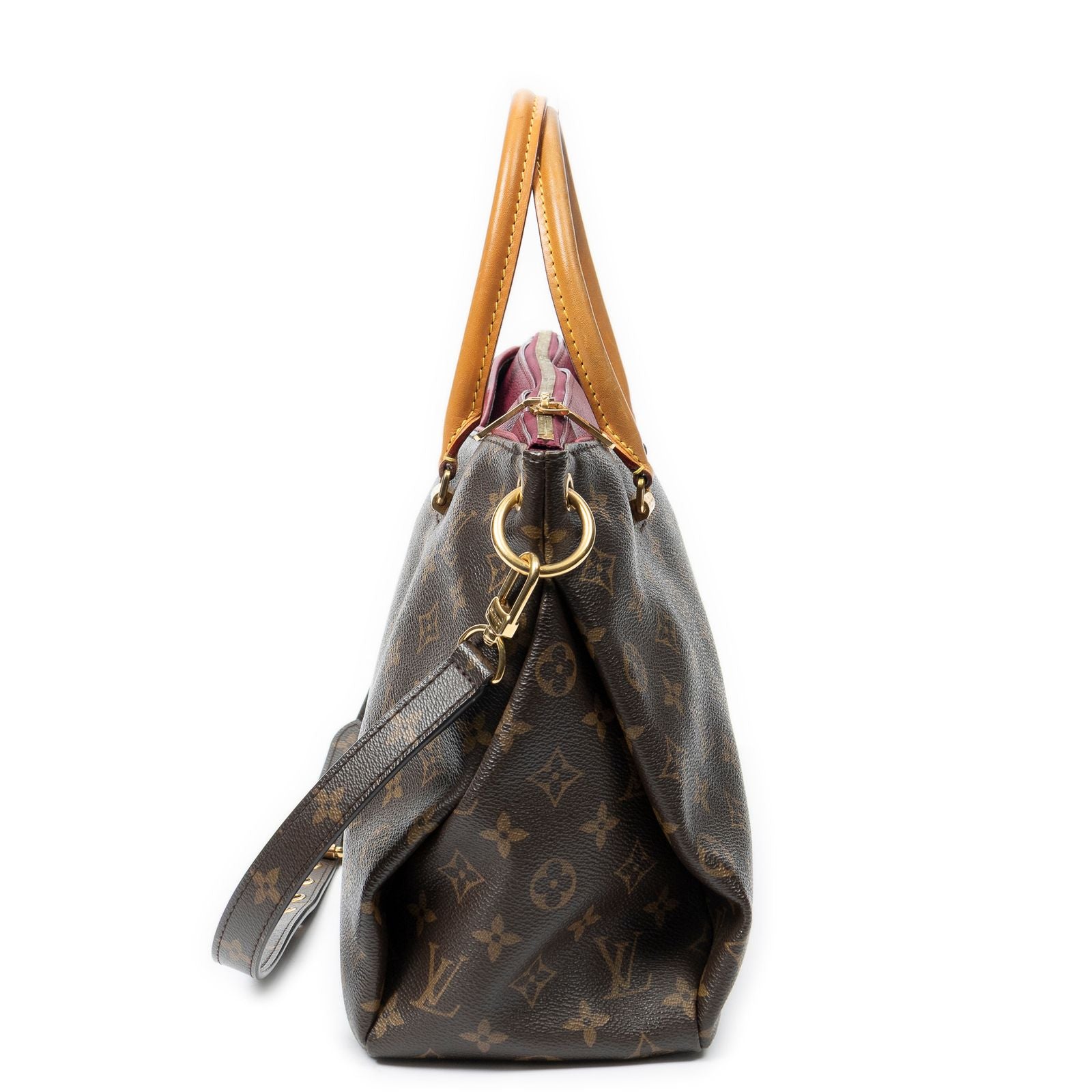 Louis Vuitton Pallas Brown Purple Monogram Canvas Handbag — view 3