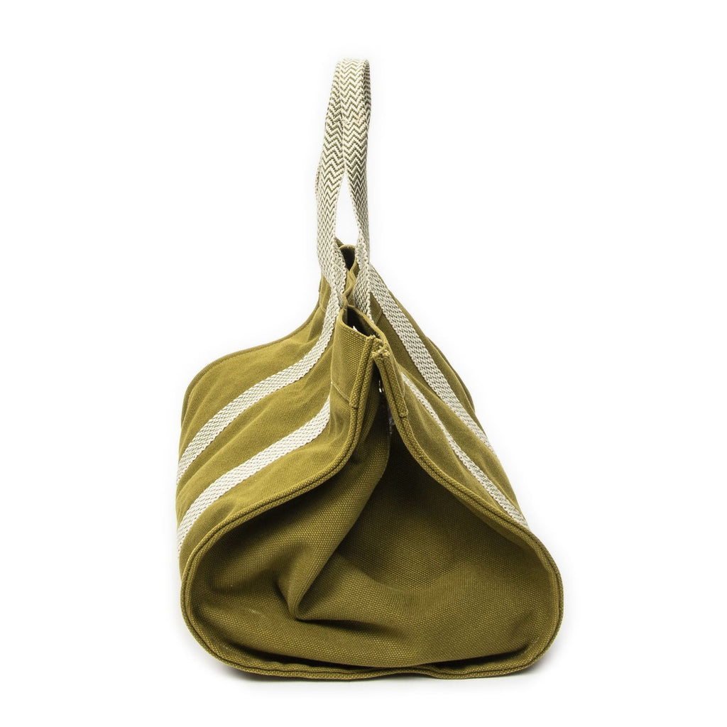 Hermes Cannes Green Toile Ash Shoulder — view 4