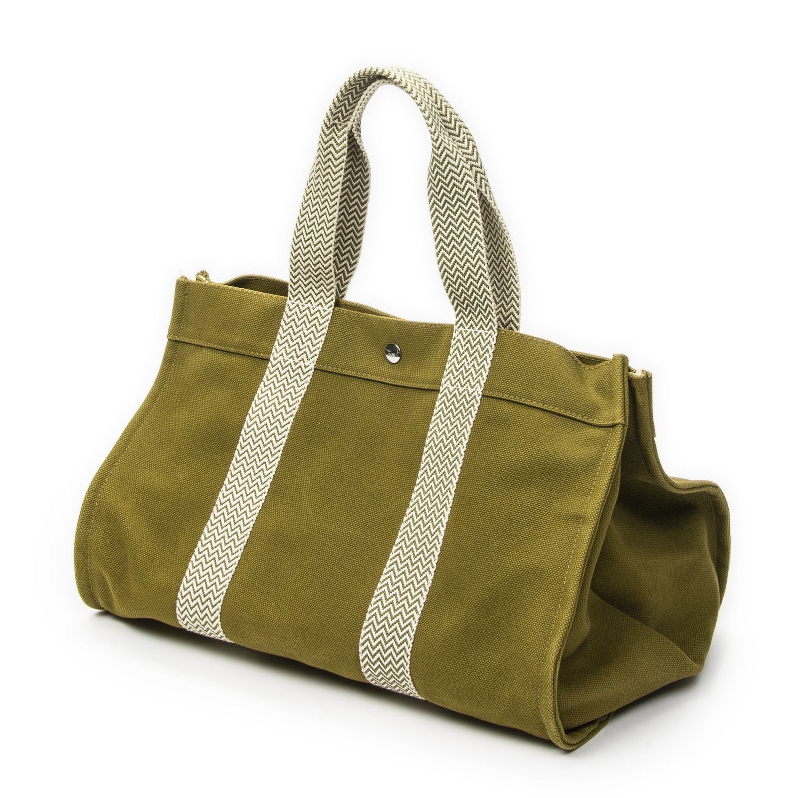 Hermes Cannes Green Toile Ash Shoulder — view 2