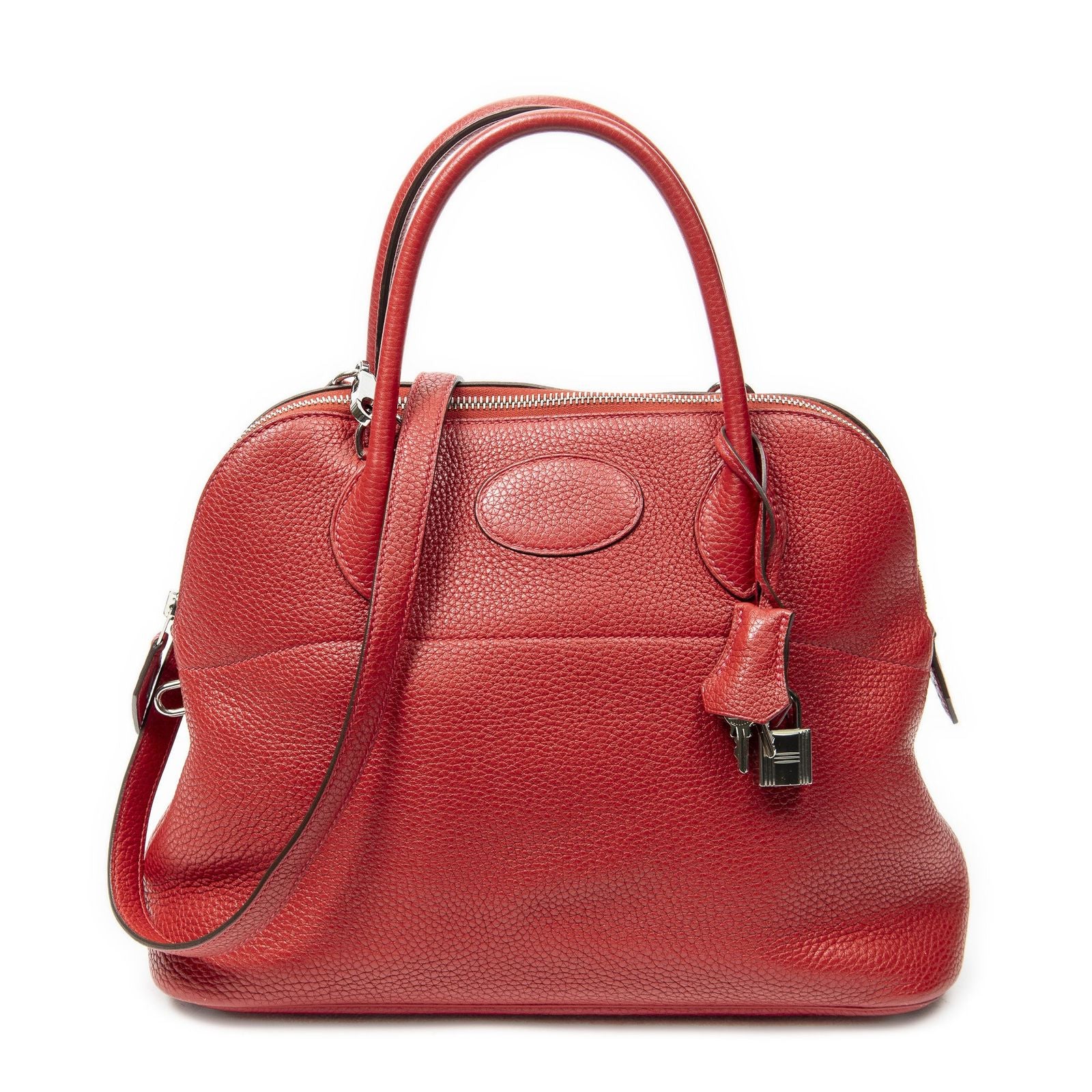 Hermes Bolide Rouge Garance Clemence Leather