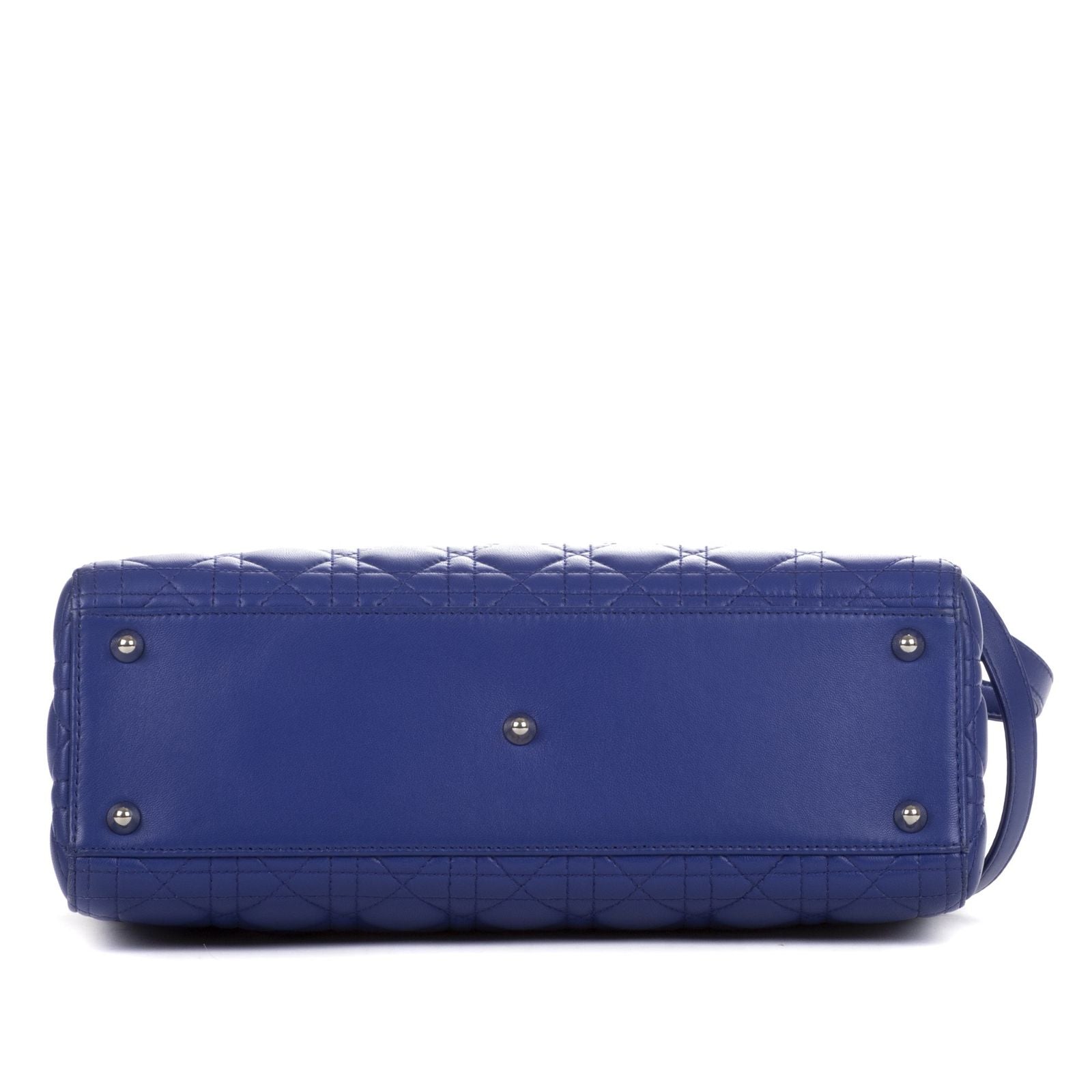 Dior Large Lady Dior Zip Purple Calfskin Leather Handbag — view 6