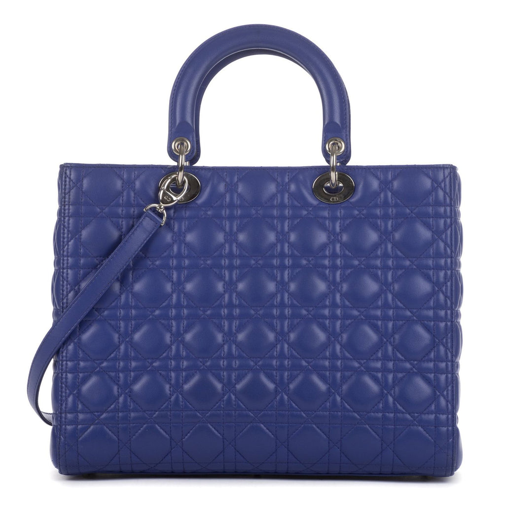 Dior Large Lady Dior Zip Purple Calfskin Leather Handbag — view 4