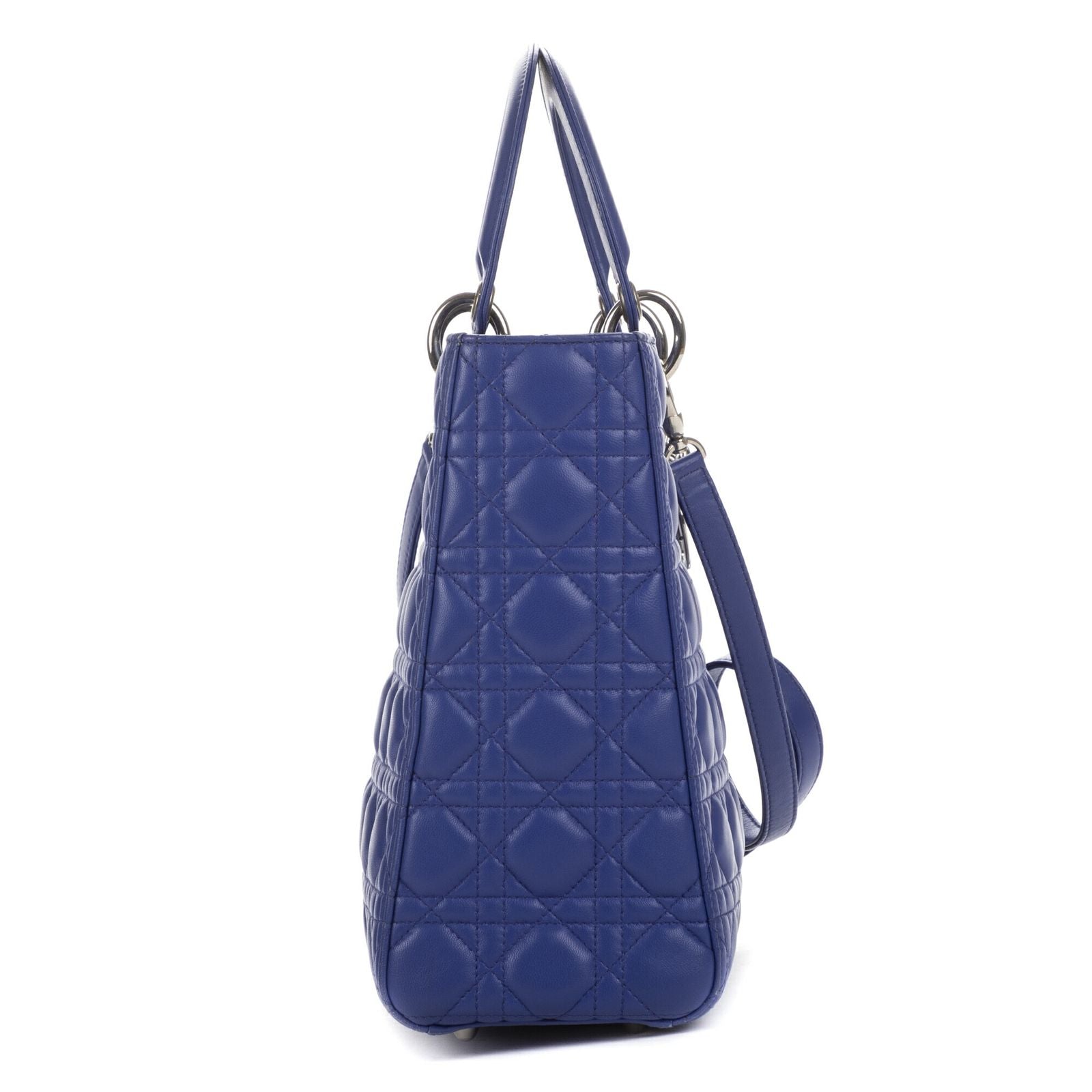 Dior Large Lady Dior Zip Purple Calfskin Leather Handbag — view 5