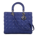 Dior Large Lady Dior Zip Purple Calfskin Leather Handbag