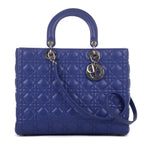 Dior Large Lady Dior Zip Purple Calfskin Leather Handbag