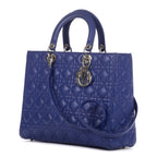 Dior Large Lady Dior Zip Purple Calfskin Leather Handbag — view 2