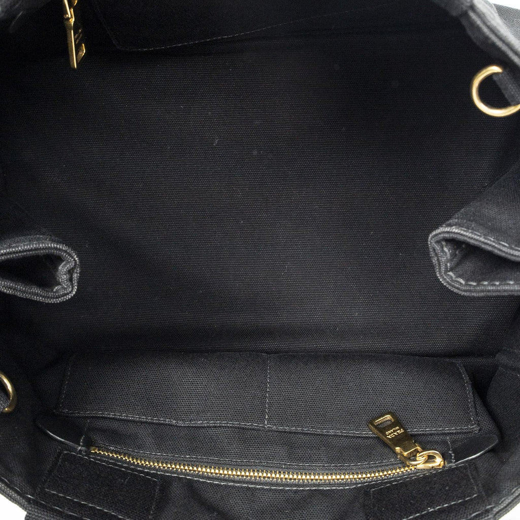 Prada Canapa Tote Black Canvas — view 9