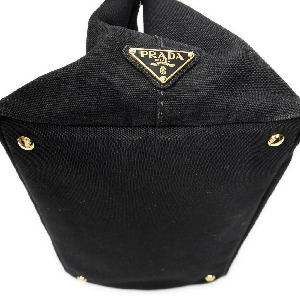 Prada Canapa Tote Black Canvas — view 8