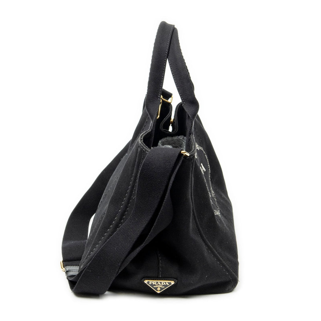 Prada Canapa Tote Black Canvas — view 4