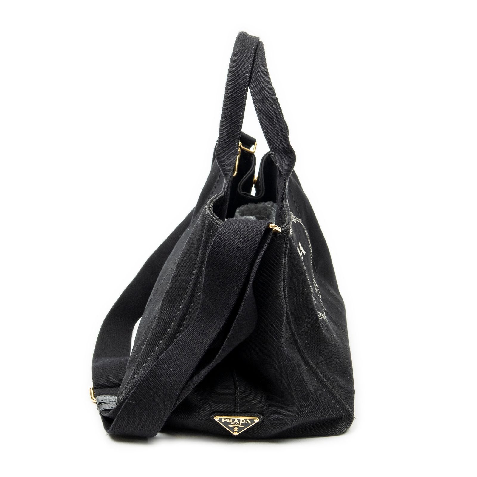 Prada Canapa Tote Black Canvas — view 4