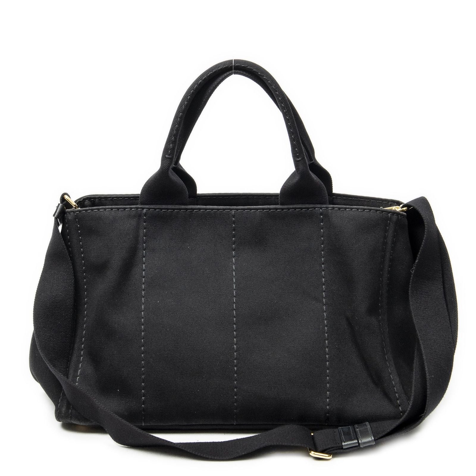 Prada Canapa Tote Black Canvas — view 5