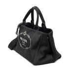 Prada Canapa Tote Black Canvas — view 2