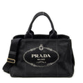 Prada Canapa Tote Black Canvas