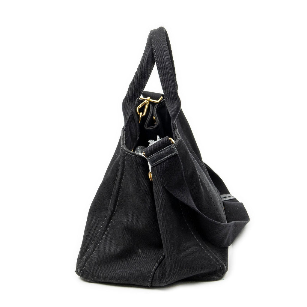 Prada Canapa Tote Black Canvas — view 3