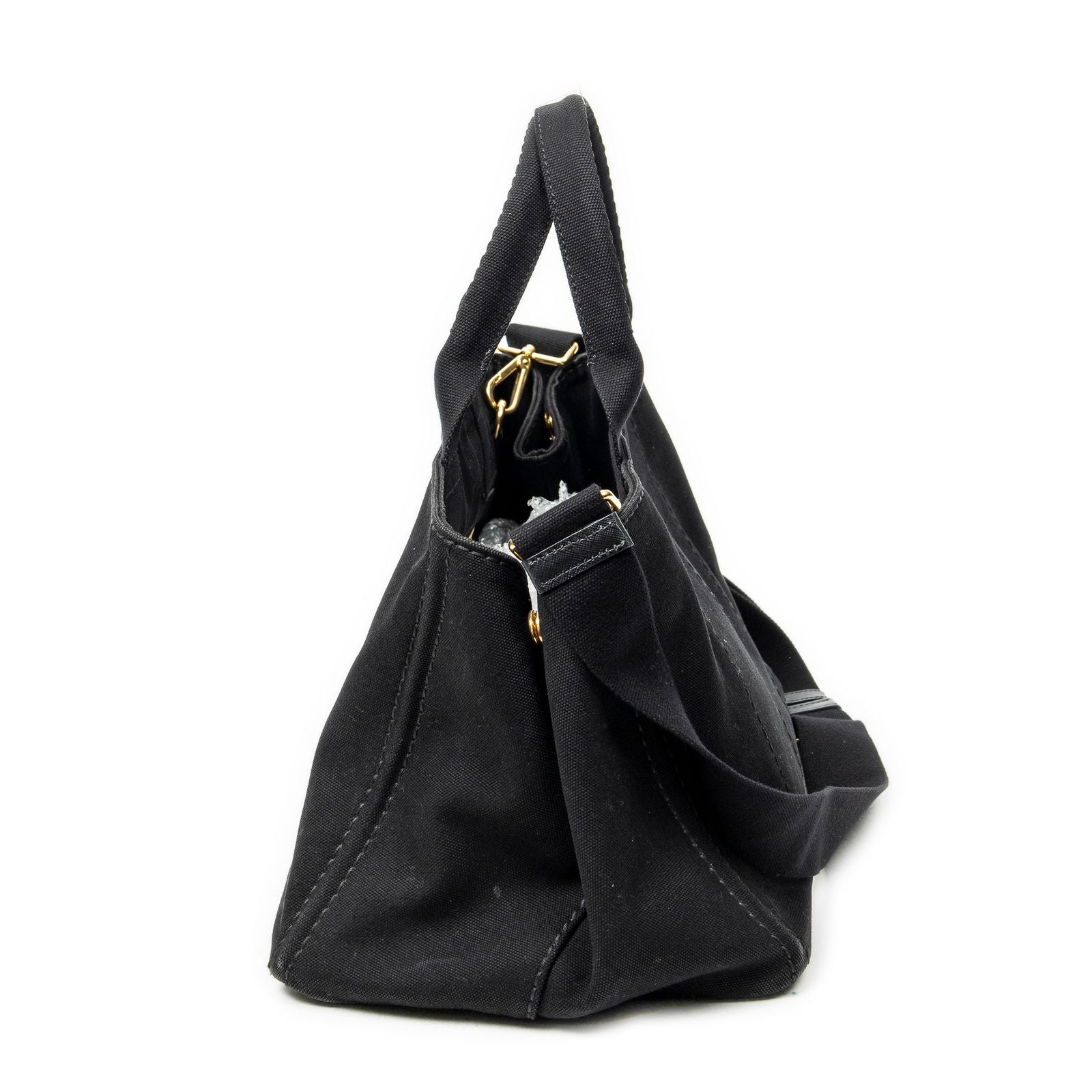 Prada Canapa Tote Black Canvas — view 3