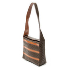 Celine Fold Over Shoulder Tote Brown Macadam Canvas — view 2