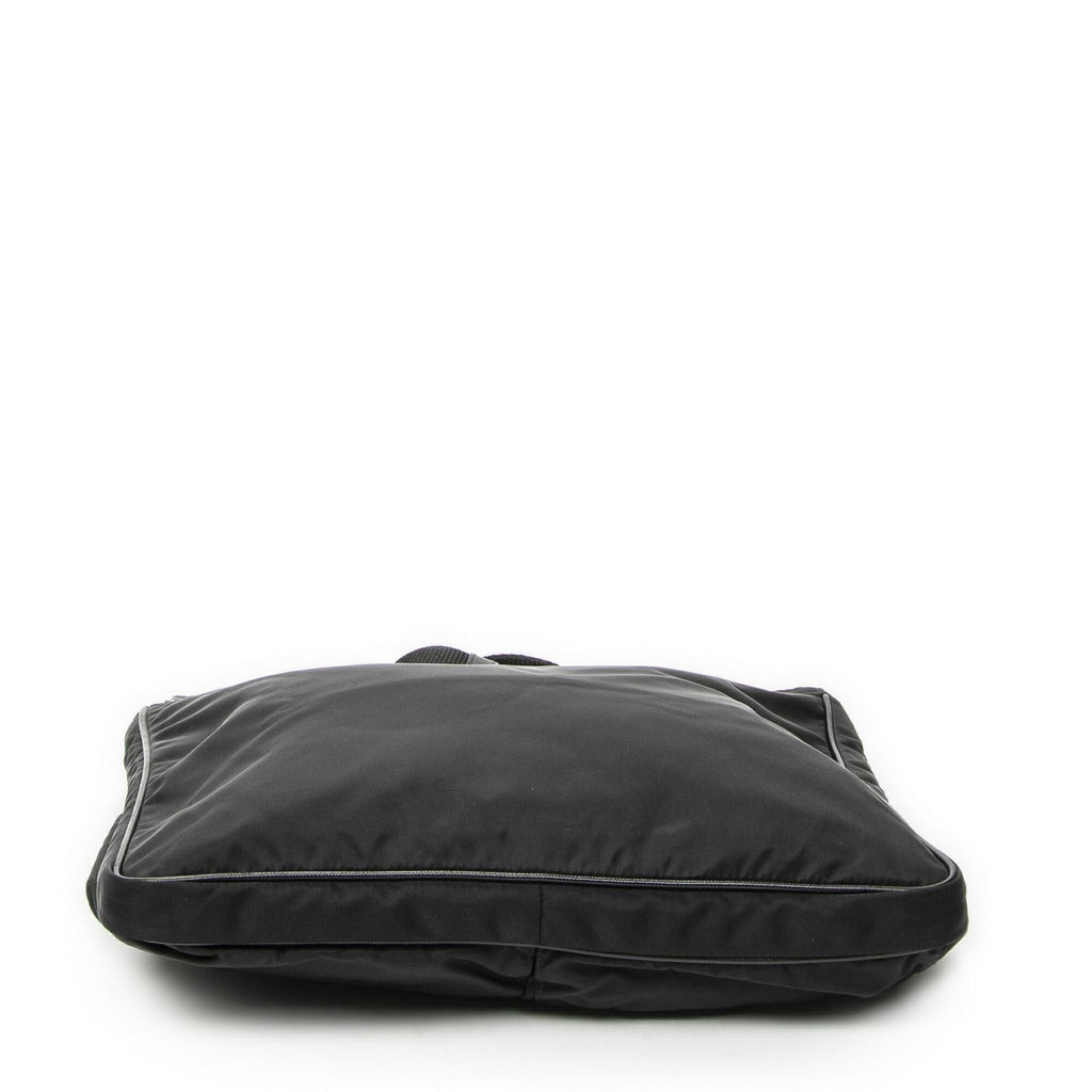 Prada Front Pocket Messenger Bag Black Nylon Canvas — view 6