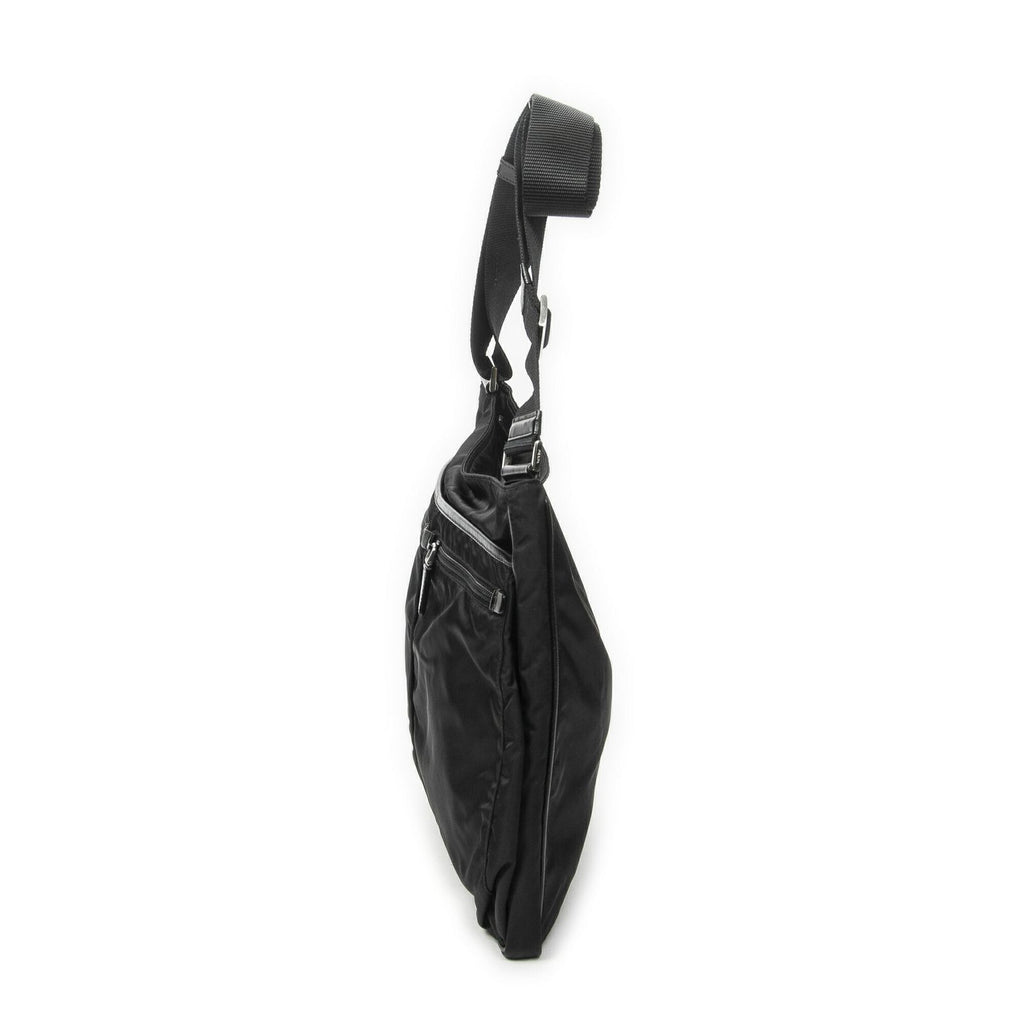 Prada Front Pocket Messenger Bag Black Nylon Canvas — view 4
