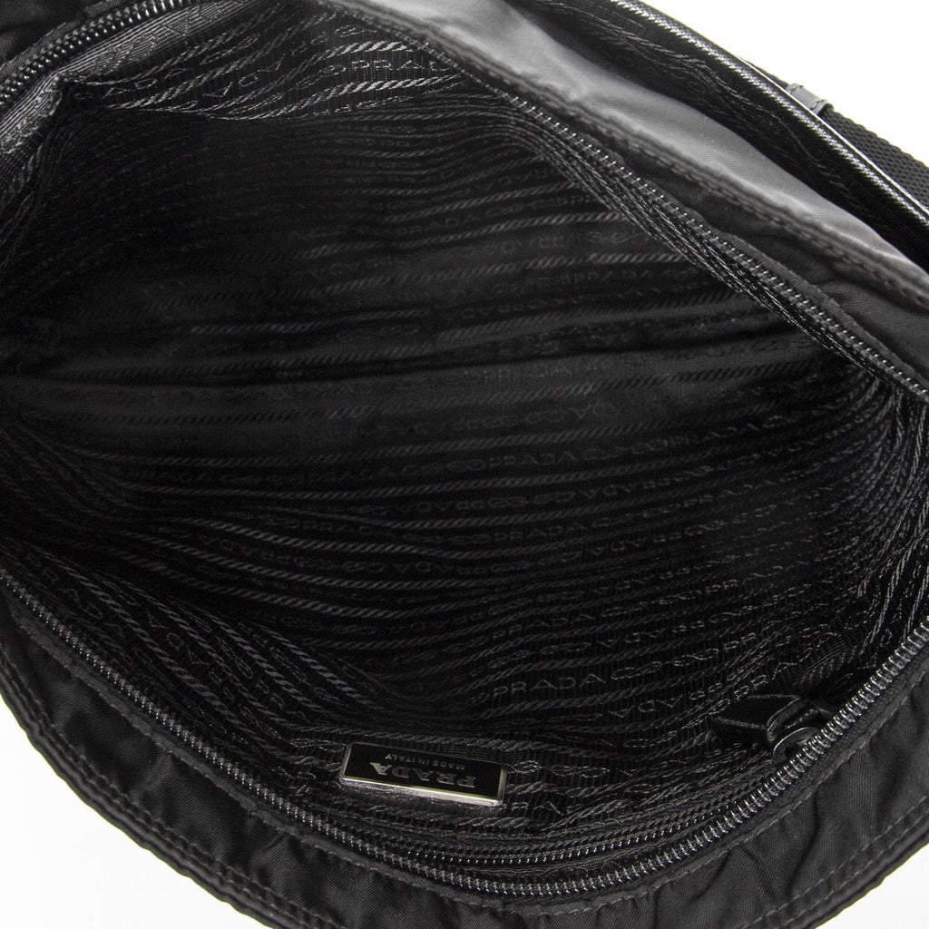 Prada Front Pocket Messenger Bag Black Nylon Canvas — view 9