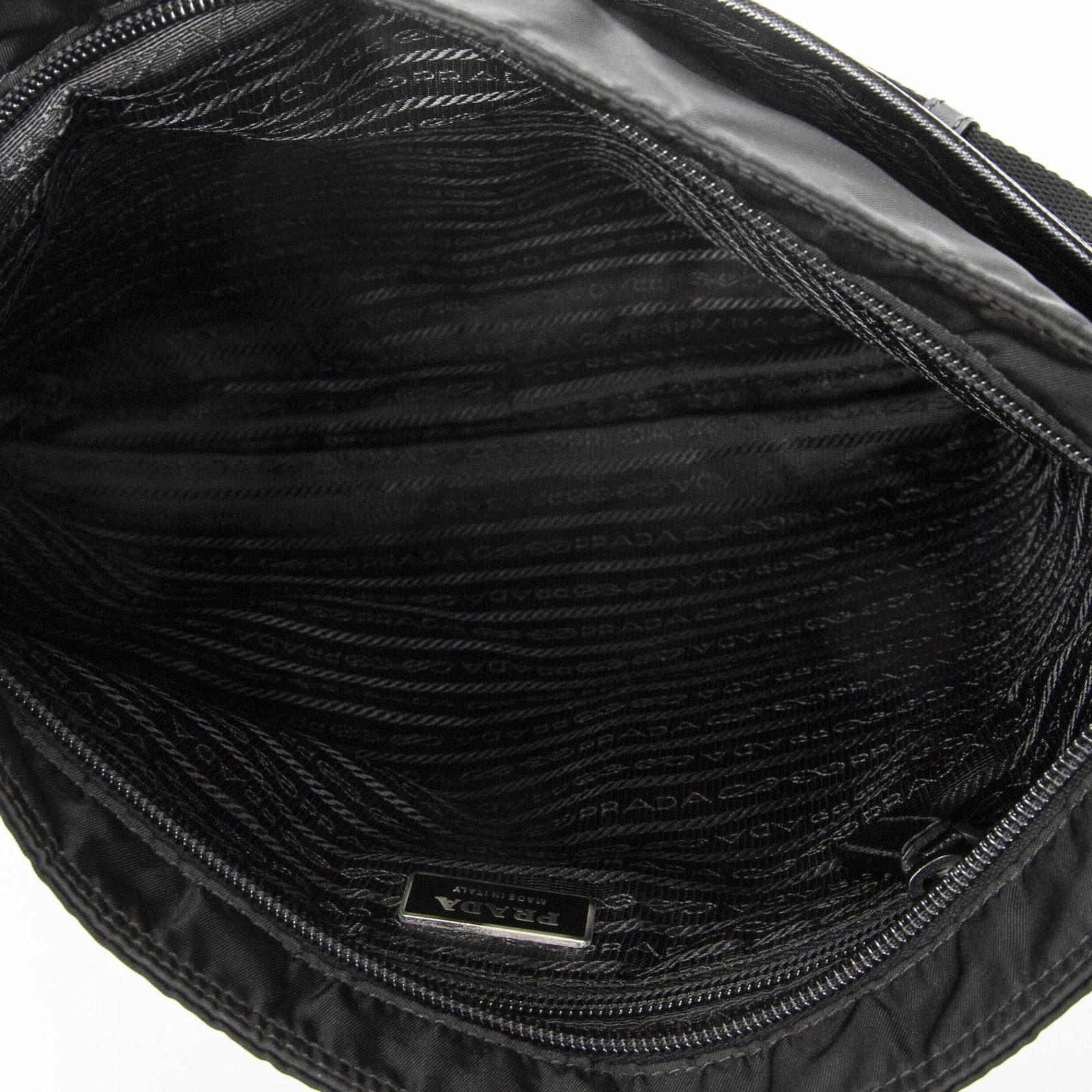 Prada Front Pocket Messenger Bag Black Nylon Canvas — view 9